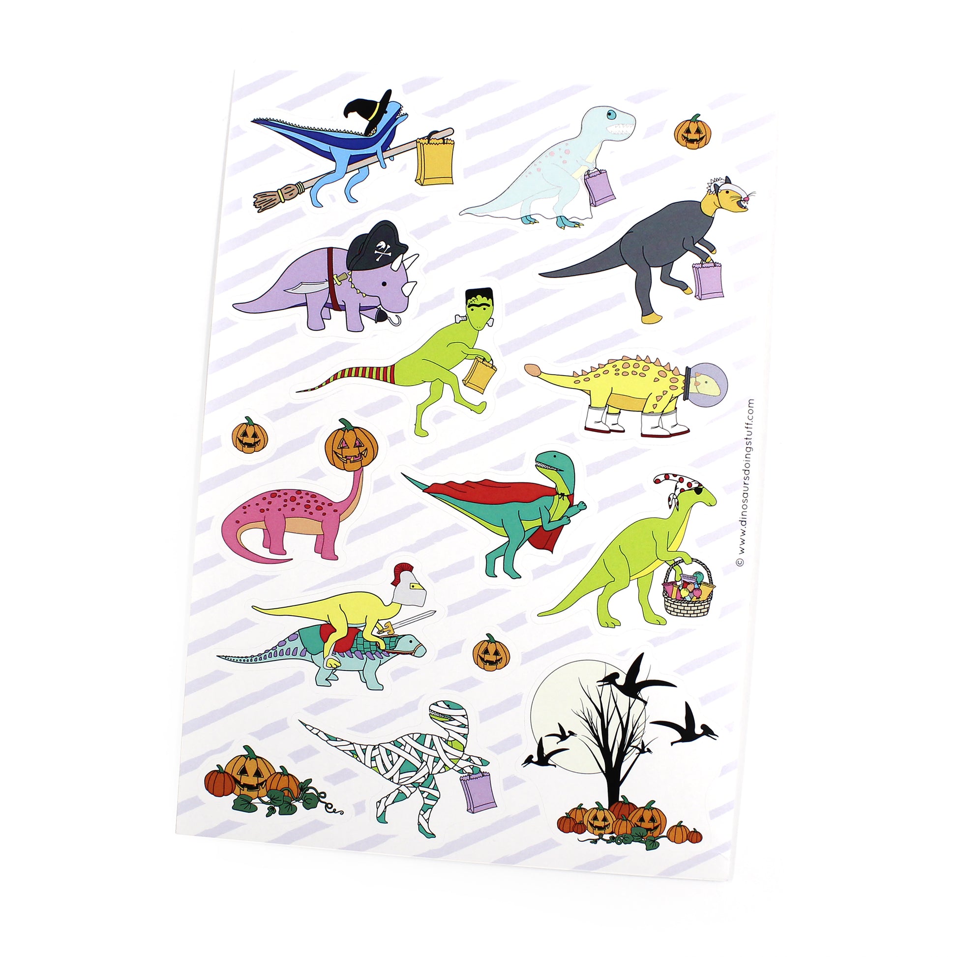 Halloween dinosaur sticker sheet