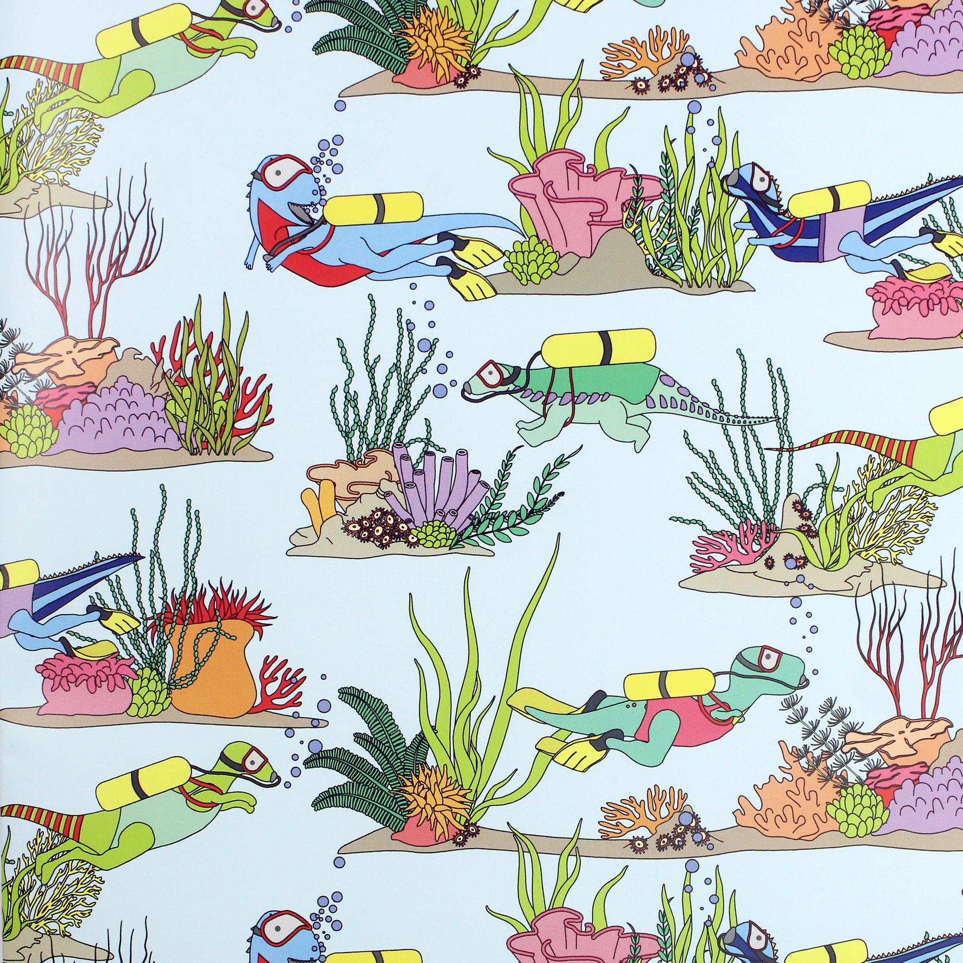 Under the Sea Dinosaur Wrapping Paper design