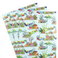 3 sheets of Under the Sea Dinosaur Wrapping Paper fanned out