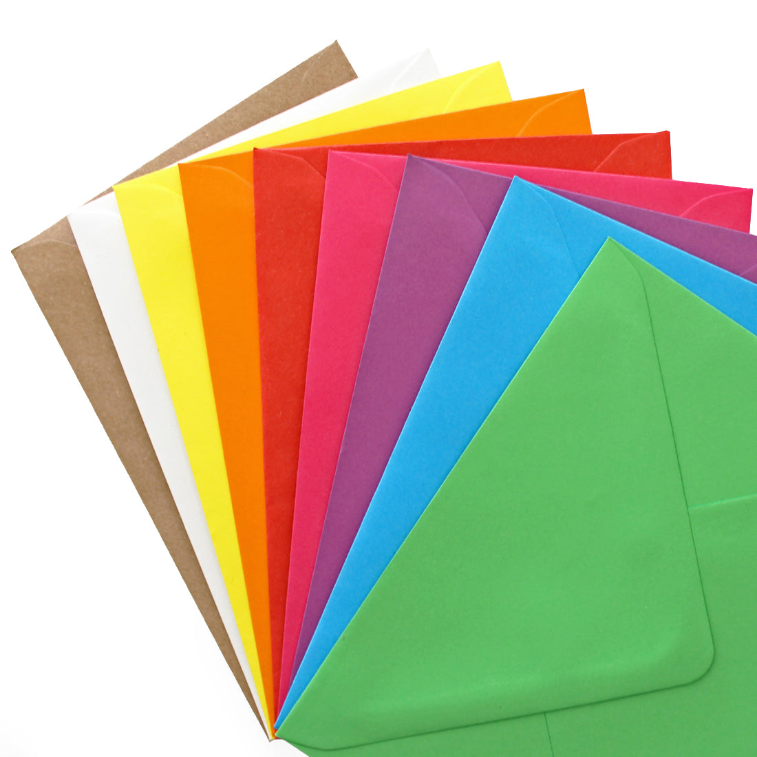 coloured envelopes fanned out